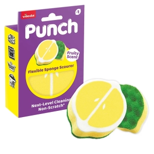 Vileda Punch Elastyczny zmywak Cytryna